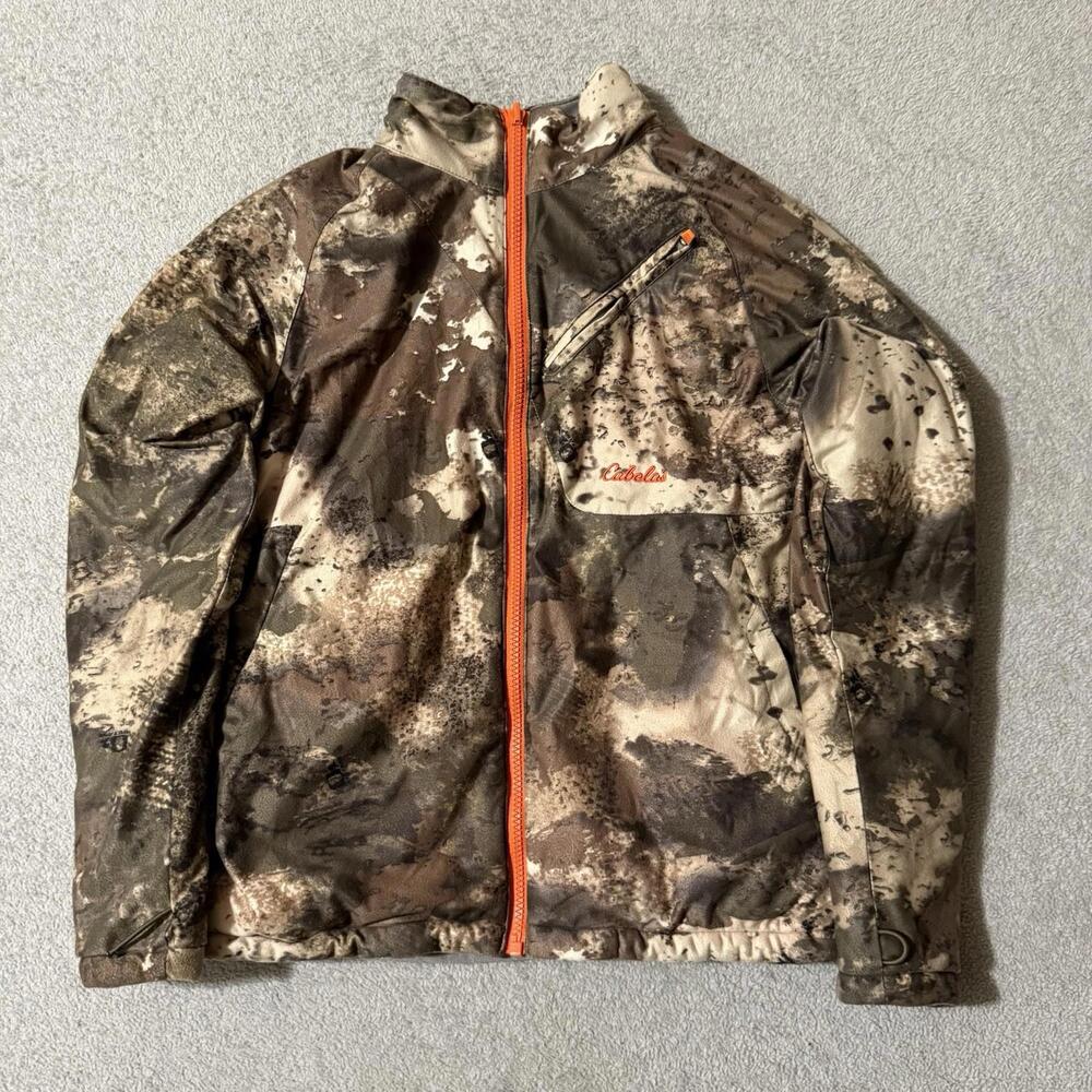 Cabela’s Reversible Hunting Jacket Camo Gray Full Zip Boys M Kids